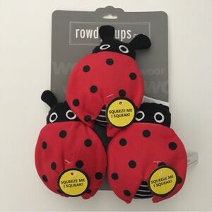 NEW Dog Toys 3 Plush Ladybugs with Squeakers for Small Pets | Rowdy Pups